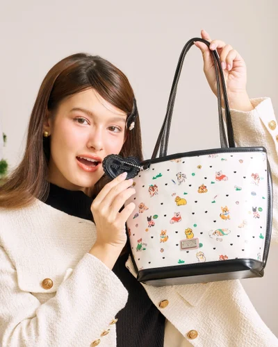 The Bucket Tote · Wiggly Heart Dot · ดำ (Puffer Black) (รุ่นอัพเกรด) — รูปที่ 5