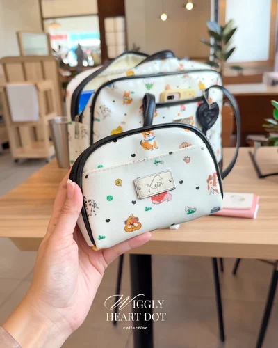 Pocket Bag · Wiggly Heart Dot · ดำ — null